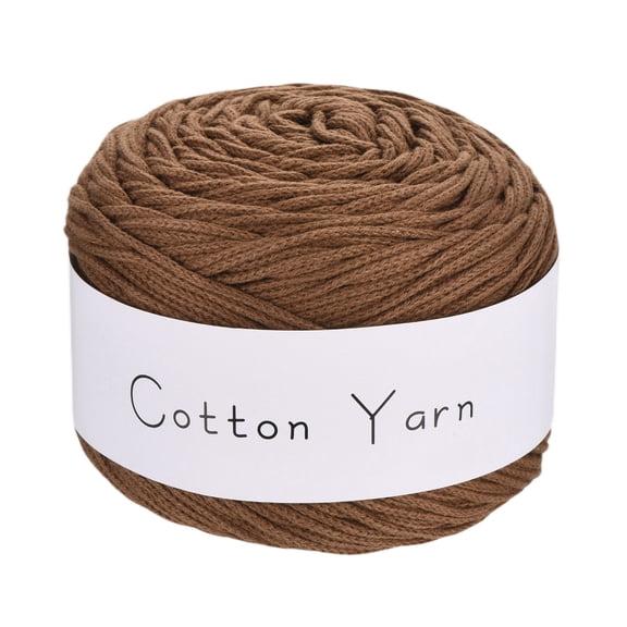 1 Skein Cotton Yarn 100% Cotton Worsted Weight Yarn for Hand Knitting Crafts Yarn for Crocheting Each of 100g/3.53oz(Per Skein 150m/164 Yard)/Brown