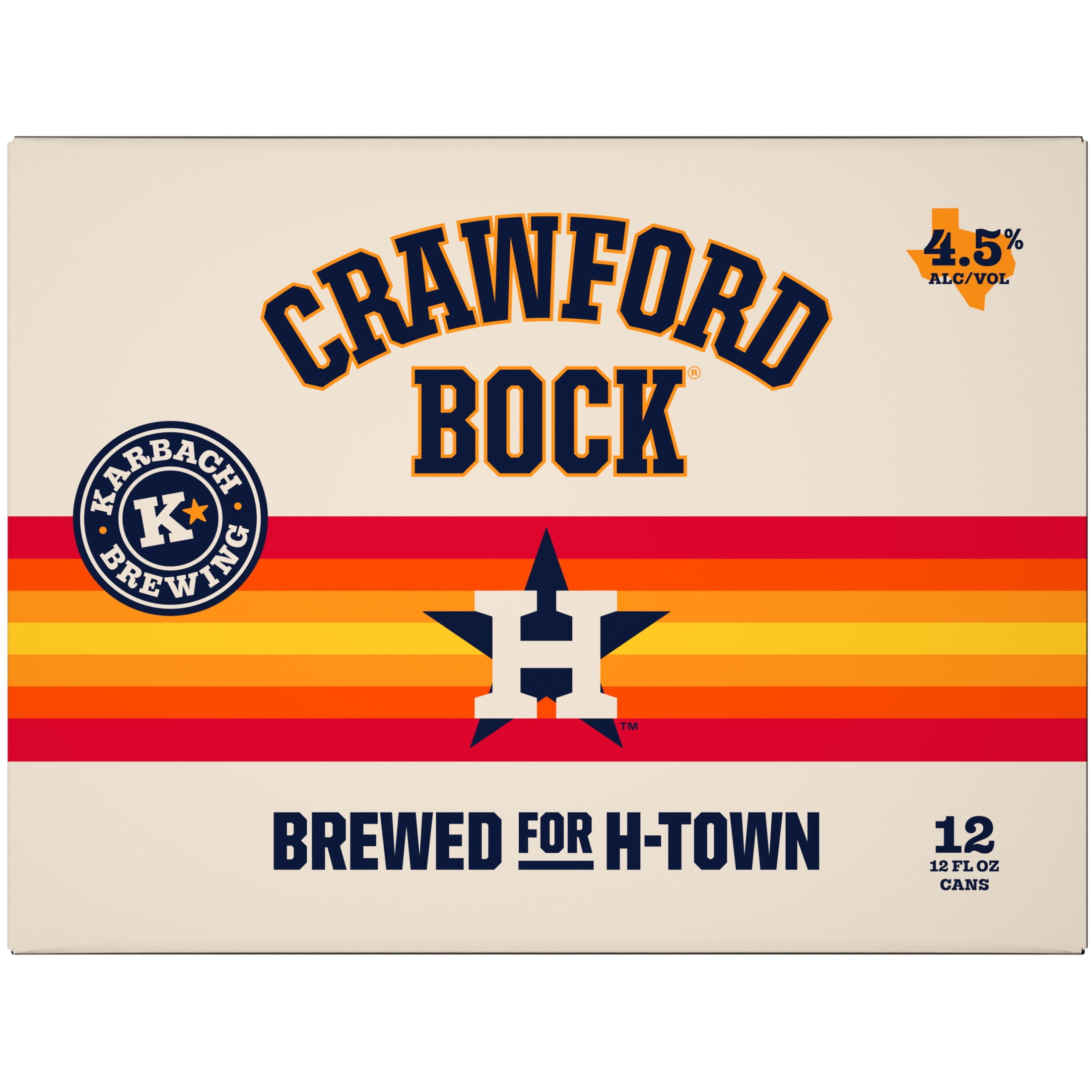Karbach Brewing Company Crawford Bock Craft Beer, 12 pack, 12 fl oz Aluminum Cans, 4.5% ABV