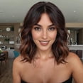 thumbnail image 3 of UTOURS Short Wavy Bobo Human Hair Brown Mixed Color Wig Curly Hair Medium Short Hair, 3 of 7