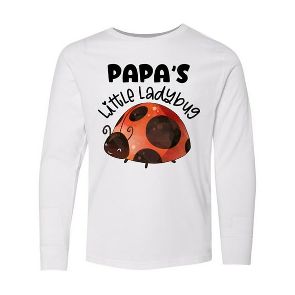 Inktastic Papa's Little Ladybug Long Sleeve Youth T-Shirt