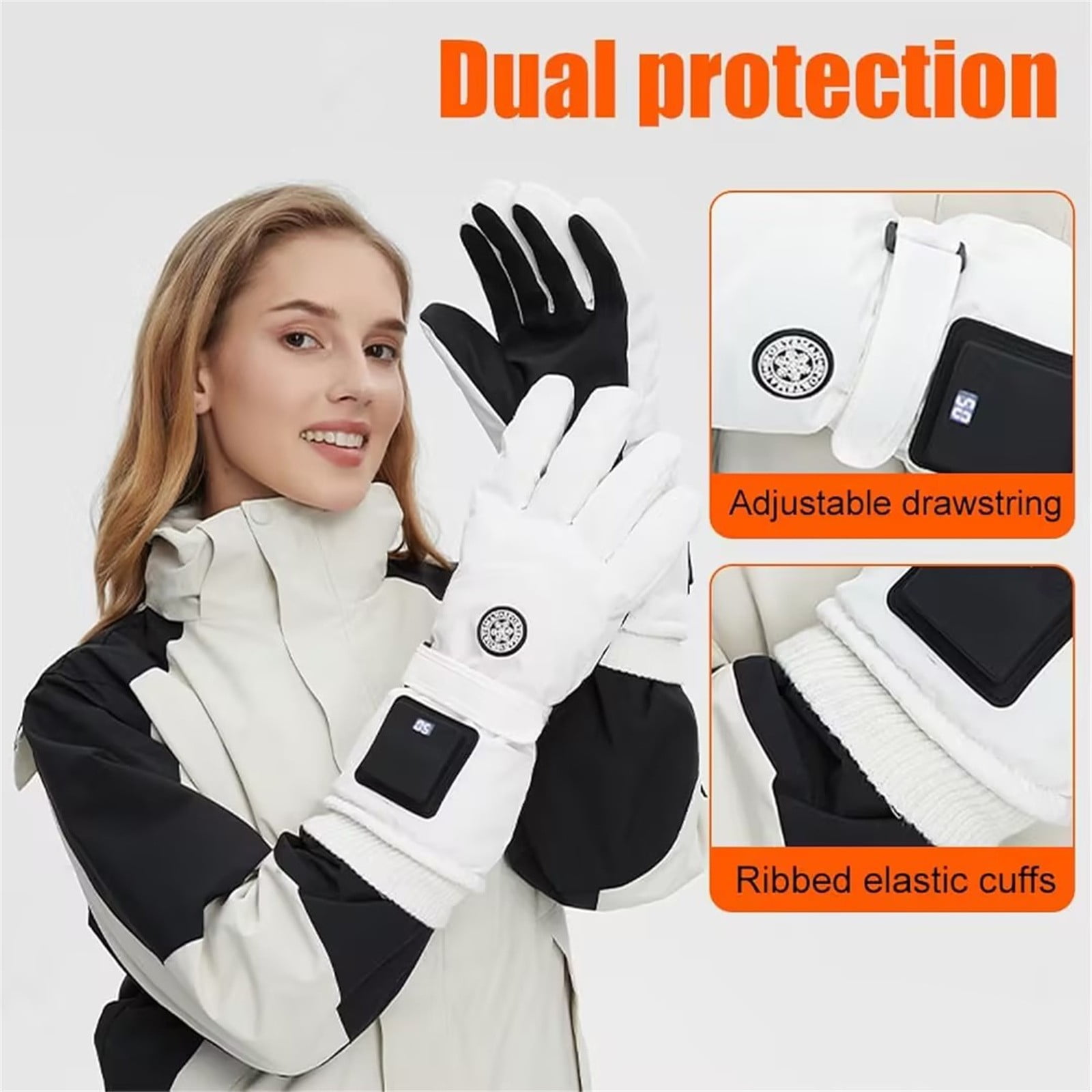 Chuancc Men's USB Rechargeable Battery Powered Heated Biker Gloves - Windproof Waterproof Thermal Gloves for Driving & Adventures Black One Size