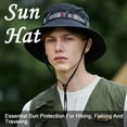 thumbnail image 3 of Bucket Hat Unisex, Braided Boho Style Fishsing Hat Wide Brim Sun Hat Summer UV Protection Beach Hat Outdoor's hat with Adjustable Chin Strap for Fishing Hiking Camping Travelling, 3 of 7