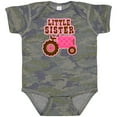 thumbnail image 3 of Inktastic Pink Tractor Little Sister Girls Baby Bodysuit, 3 of 5