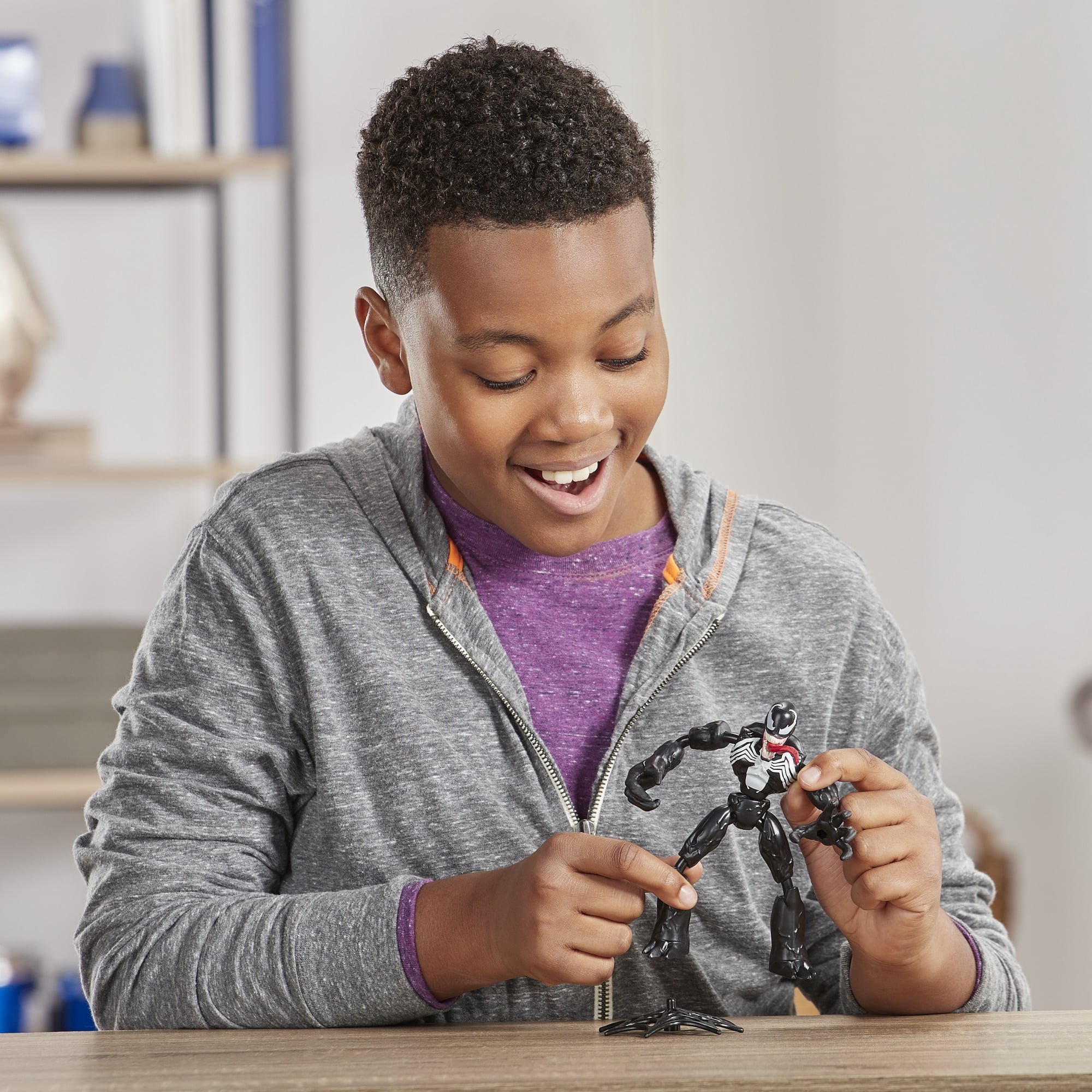 Marvel Spiderman: Bend and Flex Venom Kids Toy Action Figure for Boys and Girls with Web Accessory (9”)