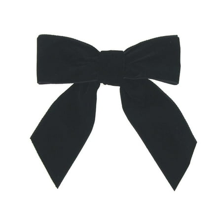Black Suede Bow - Pre-tied Velvet Bows, 1-1/2-Inch, 12-Piece, Black