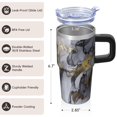 thumbnail image 3 of 20oz Geometric Textured Double Wall Tumbler, Stainless Steel Insulated Travel Coffee Mug with Handle Leak Proof Lid, 3 of 5