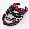 thumbnail image 4 of Diadema de moda, diadema ancha con estampado de leopardo sexy, diadema Hijab con nudo, diadema Retro, diadema elástica, accesorios para el cabello Ormromra CPB-DE-LYY889-1, 4 of 5