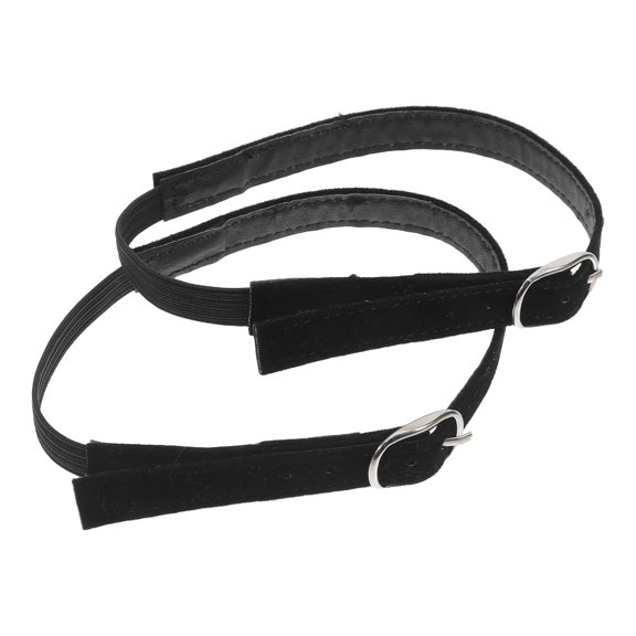 Baluue 2 Pairs Adjustable Elastic Shoe Straps for High Heels with Stylish U-Shaped Buckle in Black