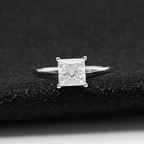 solitaire jewels 2CT Princess Moissanite Hidden Halo Solitaire Engagement Ring For Women, 14K Yellow Gold