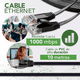 thumbnail image 2 of Cable Red Plano Categoría 6 Cat6 Rj45 Utp Ethernet 10 Metros Negro BLOOSOM, 2 of 4