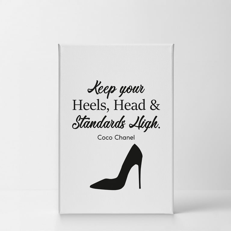 Smile Art Design Keep Your Heels, Head and Standards High Quote Glam  Fashion Canvas Wall Art Print Office Teen Girls Room Women Dorm Bedroom  Living Room Wall Decor Ready to Hang 40x30 