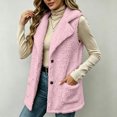 thumbnail image 4 of LUVDA Fleece Lapel Vest for Women - Button Up Sleeveless Warm Jacket with Pockets for Casual Outdoor Fall Winter Layering, 4 of 7