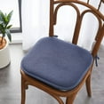 thumbnail image 3 of Elegant Comfort 4 Pack Chair Cushion Covers - Skid-Proof Rubber Backing - 16 x 16 Inch - Thick Dining Square Shape Seat Covers - Comfortable Textured Chair Pads with Ties - Honeycomb Pattern, Navy, 3 of 7