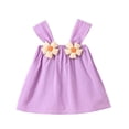 thumbnail image 4 of Ashirexll Robe Fille Sans Manches à Col Rond Couleur Unie Robe en Mélange de Coton Longueur Genou Violet 2 Ans, 4 of 6