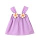 thumbnail image 4 of Odeerbi 6 M-3 Y Niñas Verano Floral Aplicado Vestido de Tanque Con Coincidencia Sombrero Casual Algodón Ancho Correa Vestido de Sol de Línea, 4 of 6