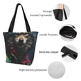 thumbnail image 4 of Salouo Vintage Wolf Warrior for Shoppers Tote for Women Foldable Handbags with Big Capacity Casual One-Shoulder Shopping Bag Hobo Bags Fit for Office/Shopping/Park, 4 of 6