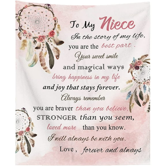 Niece Blanket from Auntie, To My Niece Blanket from Aunt Uncle, Niece Graduation Gifts Birthday Blanket, 30x40in Fleece Blanket