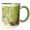 Green/White, variant on 3drose, Bird Nest in Tree, 11oz Two-tone Green Mug