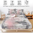thumbnail image 5 of Twin XL Size Fitted Sheet Set - Pink Grey Abstract 2 Piece Bedding Sets 16" Deep Pocket Fitted Sheet with 1 Pillowcases, Modern Minimalist Smear Art Brushed Microfiber Hotel Luxury Bed Sheets, 5 of 9