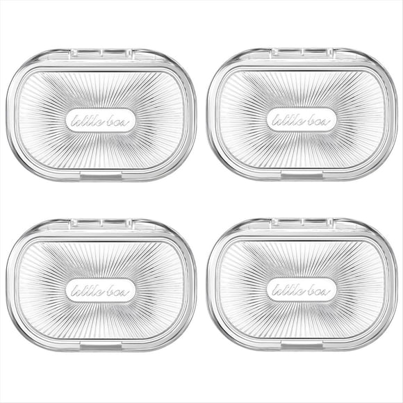 Contenedor para Lazos para el Cabello 4 Piezas, PequeñO y PortáTil, Soporte para Bastoncillos AlgodóN, Dispensador Hilo Dental con Tapa, Caja PláStico, Almacenamiento Cuentas