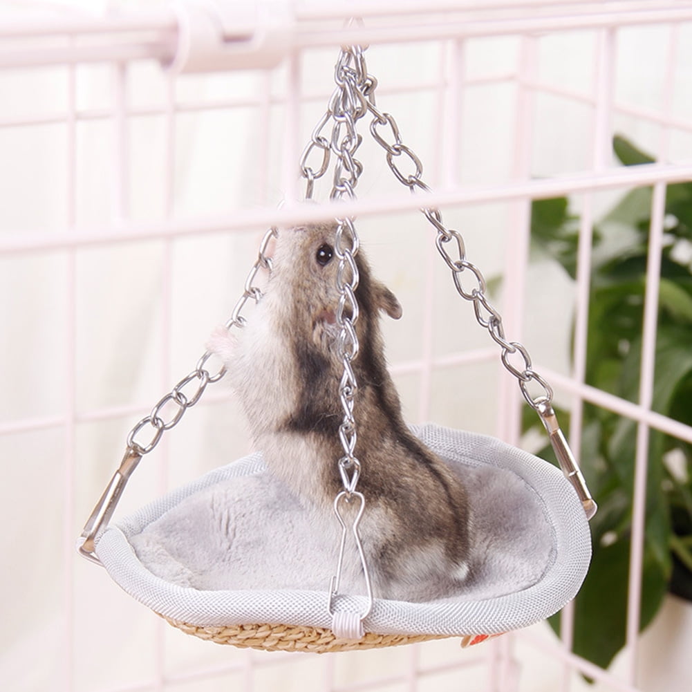 Small Animal Hammock Hamster House Straw Woven Hanging Bed Cage Toys for Mice Rats Ferret