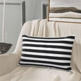 thumbnail image 5 of Sikiie Black And White Stripes Print Plush Pillow Cover, Wrinkle-proof and Stain-resistant Pillow Protector without Pillow Core, Home Decoration-20"x30", 5 of 6