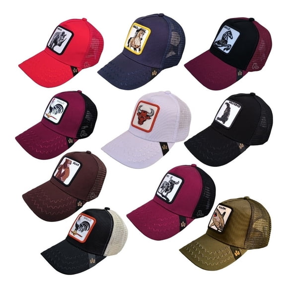 Paquete 10 Gorras Trucker De Animales Lote Cachucha Mayoreo Modelos Surtidos