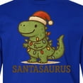 thumbnail image 4 of Inktastic Santasaurus Dinosaur Christmas Lights Long Sleeve Youth T-Shirt, 4 of 5