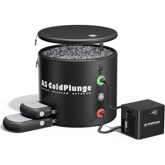 Ice Bath Tub & Cold Plunge Chiller Kit, 1/3HP Ice Bath Chiller with Built-in Pump & Filter, XL 120 Gal Insulated Ice Pod Pro, Cold Plunge Tub with Water Chiller for Cold Therapy