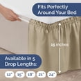 thumbnail image 5 of Elastic Wrap-Around Dust Ruffled Bed Skirt - Easy Fit with Pleated 15" Drop, 5 of 7