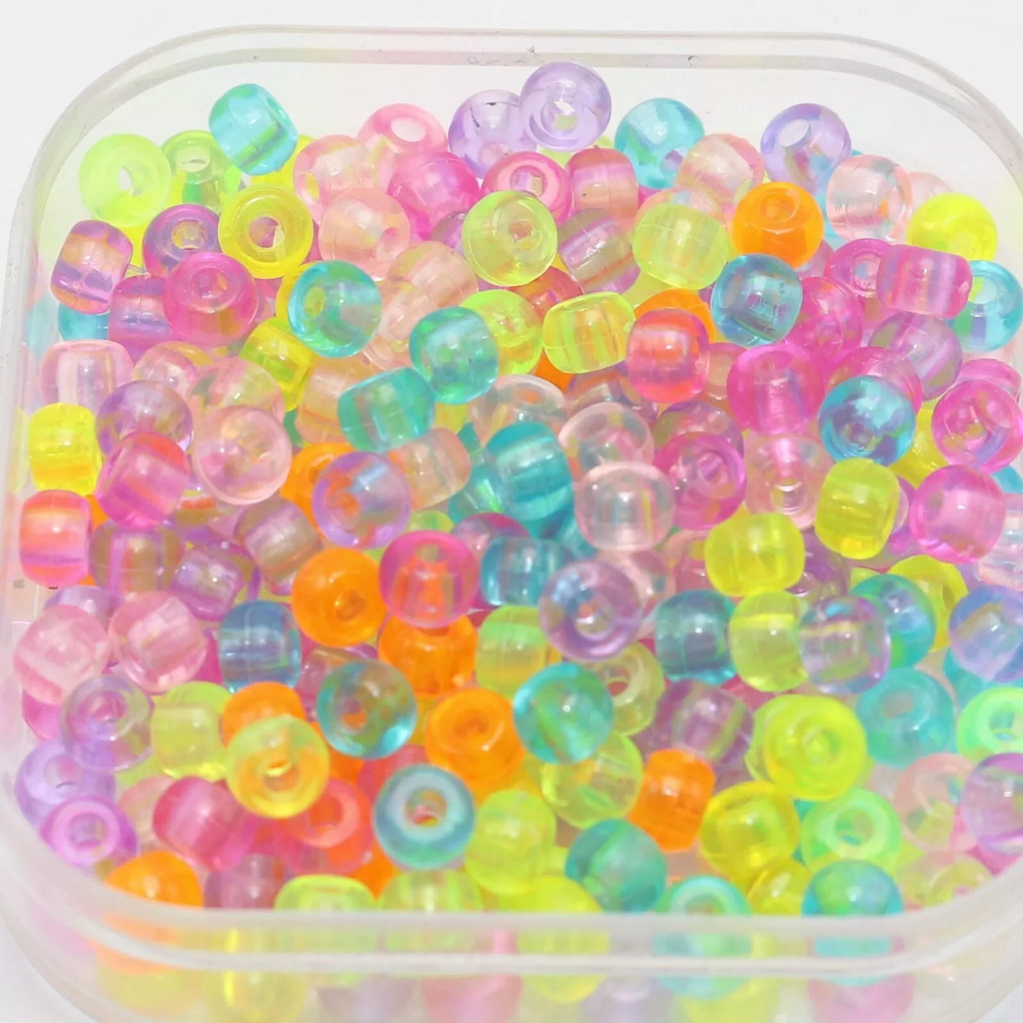 U8MO 5000 Mixed Color Acrylic Tiny Barrel Pony Beads 5X3mm for Kids Kandi Craft