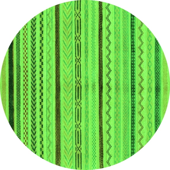 Ahgly Company Indoor Round Abstract Green Modern Area Rugs, 7' Round