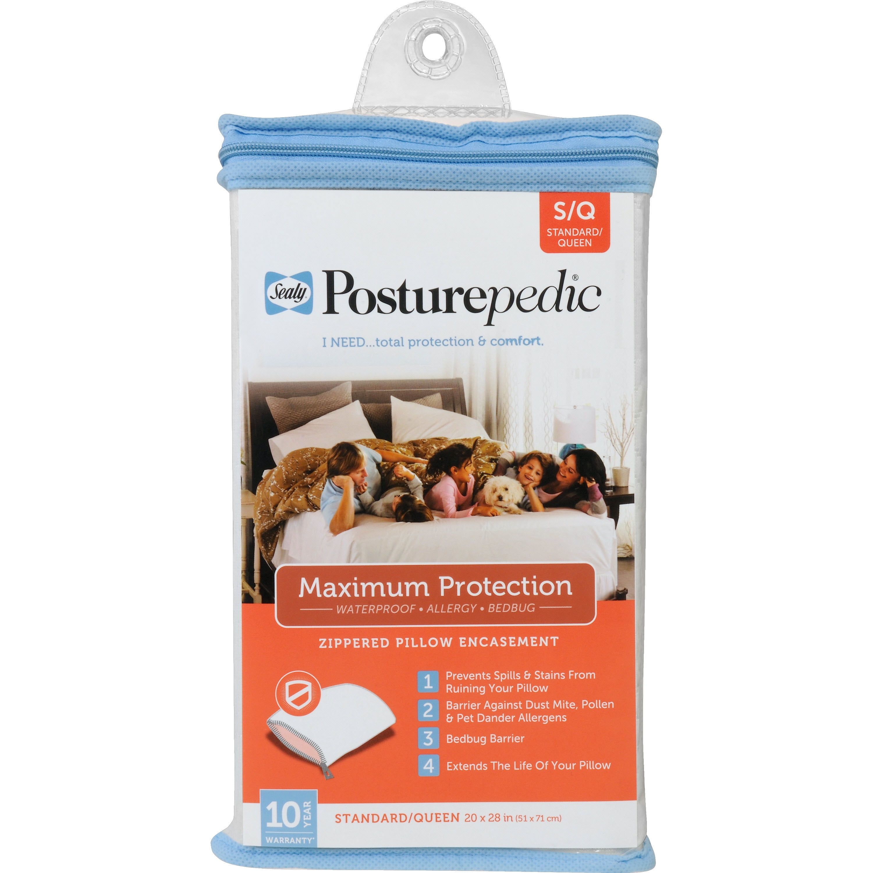 Sealy Posturepedic Maximum Protection Zippered Pillow Protector