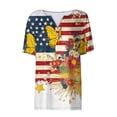 thumbnail image 4 of Enjoytime Women's Plus Size Tops 4Th Of July Printed V-Neck Button Short Sleeve T Shirts Casual Plus Size Shirt, 4 of 8