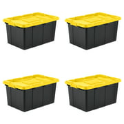 Sterilite 27 Gal. Industrial Tote Yellow Lily Set of 4