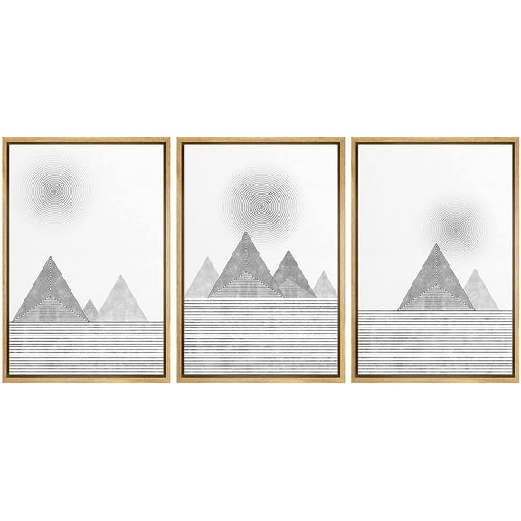 IDEA4WALL Framed Canvas Wall Art Green Color Blocks with Black Lines Decorative Patterns Illustrations Minimalism Modern Relax/Calm for Living Room, Bedroom, Office