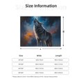 thumbnail image 5 of Naloa Lonely Night Sky Wolf Flannel Blankets - Thick and Warm Blanket for Winter, Soft Fuzzy Plush King Blanket for All Seasons60"x50", 5 of 6