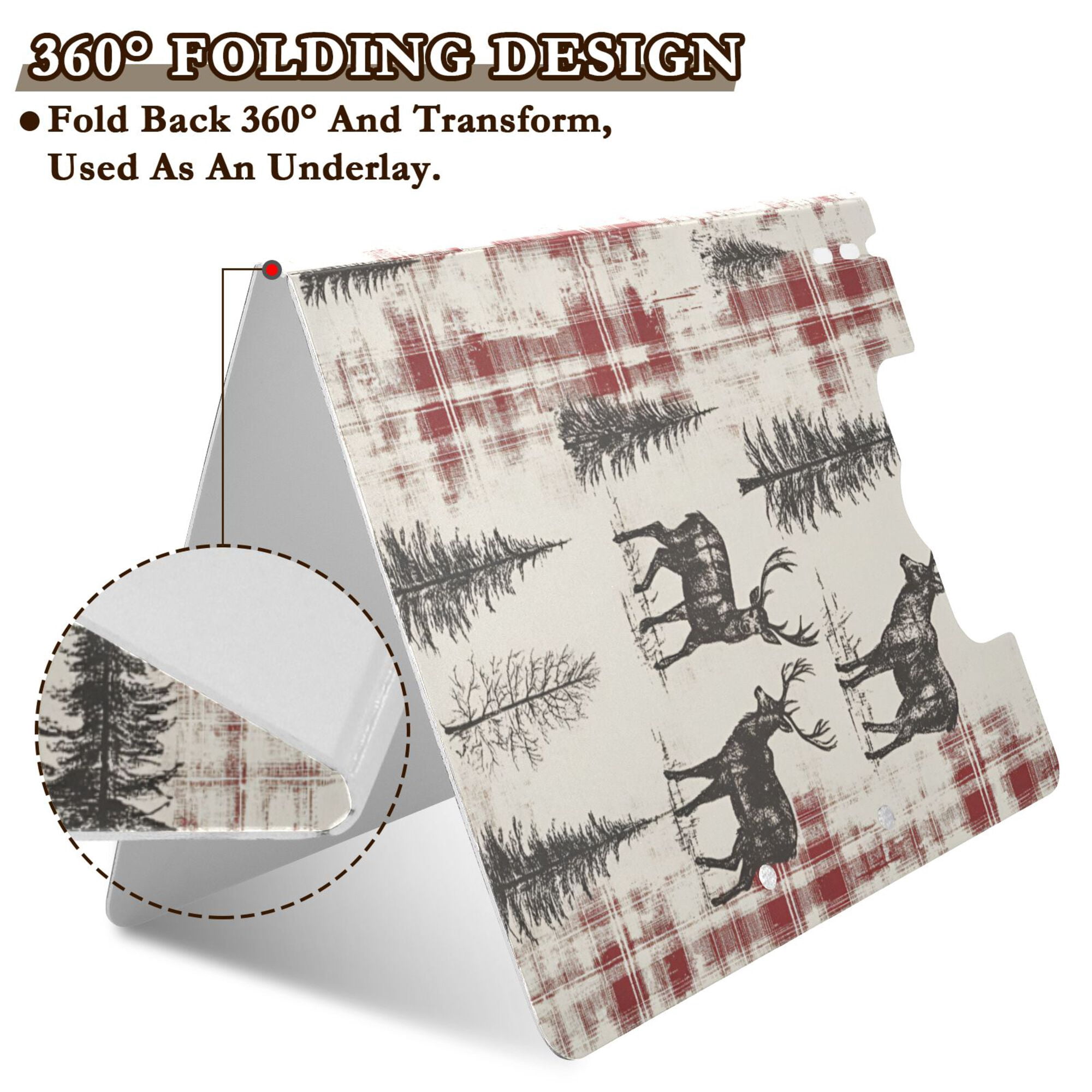 FORMRS A4 Clipboard Folder with Pen Holder Horizontal Foldable School Office Binder, Beige Deer