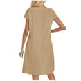 thumbnail image 7 of fatyb Womens Casual Dresses Summer Short Sleeve Pocket Dresses for Women Lightweight Plain Midi Dresses, 7 of 7