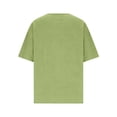 thumbnail image 5 of LIZUOJUN Womens Linen Shirts V-Neck Blouse Breathable Lightweight Loose Fit Washed Crinkle Gauze Shirt Casual Vacation Top,Green,XL, 5 of 6