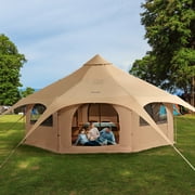 KFFKFF Canvas Tent 4 Seasons 5 m/16.4 ft Bell Tent for Camping with Stove Jack