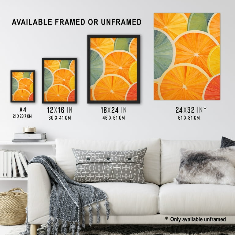 Citrus Bold Vibrant Rich Lemon Lime Orange Fruit Screen Print