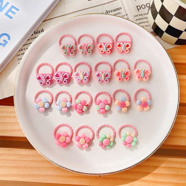 2/10/20 uds/set niñas lindas flores de dibujos animados arco Scrunchies bandas de goma niños bandas elásticas para el cabello accesorios para el cabello para niños Tan Jianjun unisex