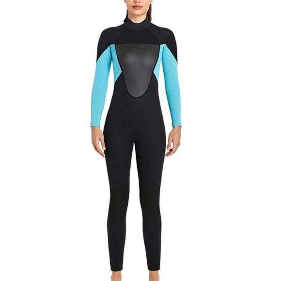 Wosthever Traje de buceo de 3 mm Cierre de cremallera Trajes de baño amigables con la piel Fuerte protector solar Fácil de usar Reduce la Deportes acuáticos Mujer Celeste XS