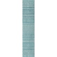 thumbnail image 2 of Unique Loom Tribal Trellis Collection Area Rug - Alaoui (2' 7" x 12' Runner Aqua Blue/Ivory), 2 of 10