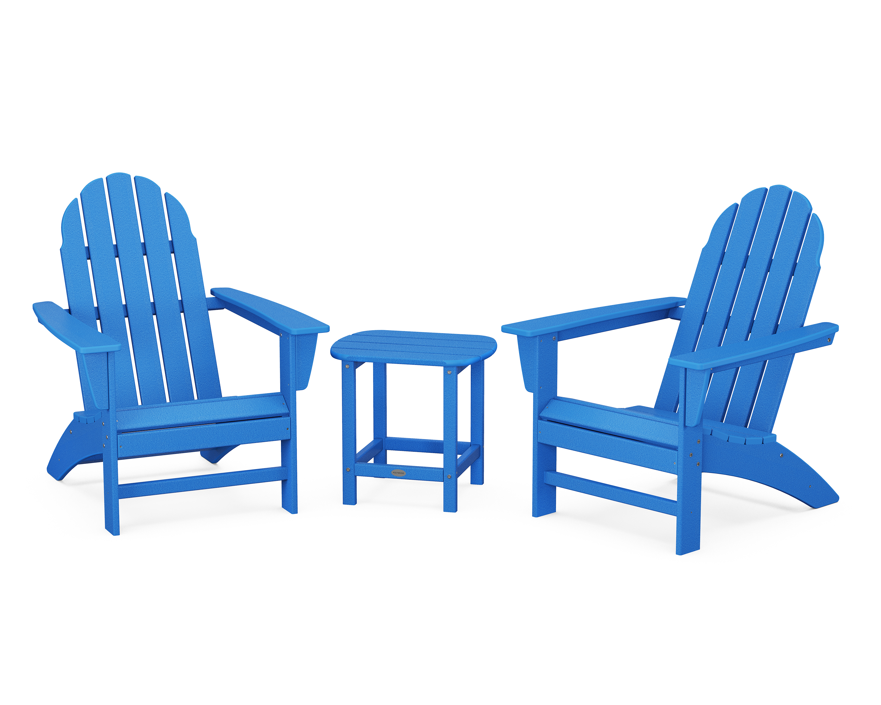 POLYWOOD Vineyard 3-Piece Adirondack Set with South Beach 18" Side Table in Pacific Blue - image 1 of 1