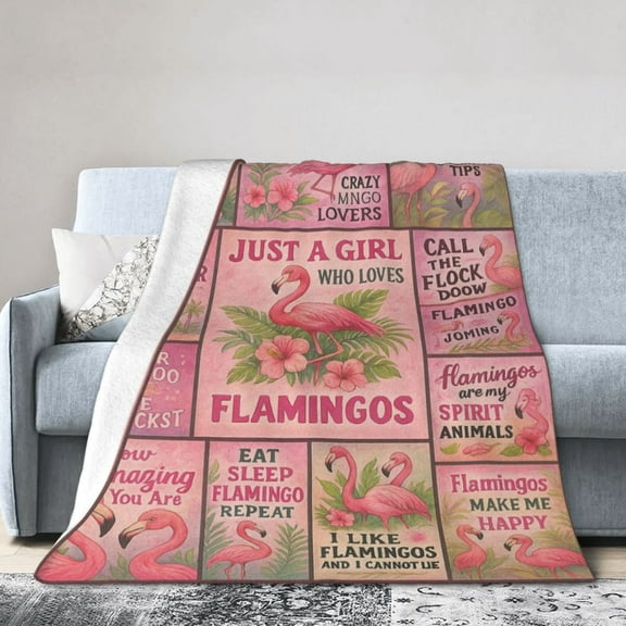 Pink Flamingo Blanket, Flamingo Gifts for Women, Flamingos Decor, Gifts for Flamingo Lovers on Christmas Birthday 60x50
