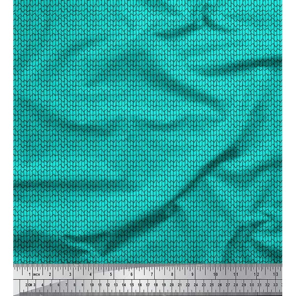Soimoi Green Velvet Fabric Mosaic Stripe Fabric Prints By Yard 58 Inch Wide