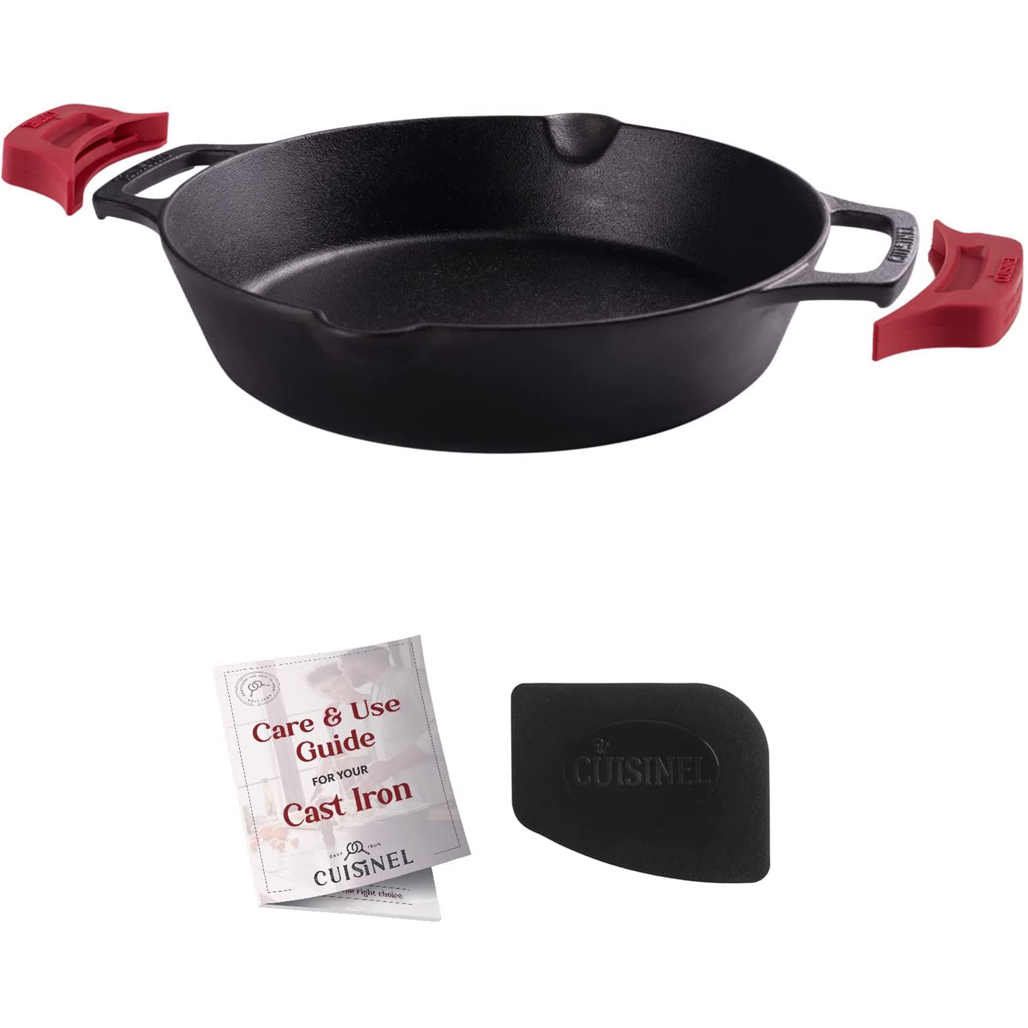 Cuisinel Dual Handle Cast Iron Skillet PreSeasoned Kitchen Cookware 10