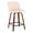 Cream Faux Leather/Square Black Footrest, variant on Carson Carrington  Vallberga 24" Counter Stool with Walnut Wood Base (Set of 2) Cream Noise Fabric/Round Chrome Footrest Chrome Finish, Walnut Finish